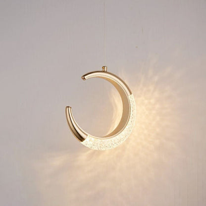 Minimalist PVC Metal Acrylic Moon LED Wall Sconce Lamp