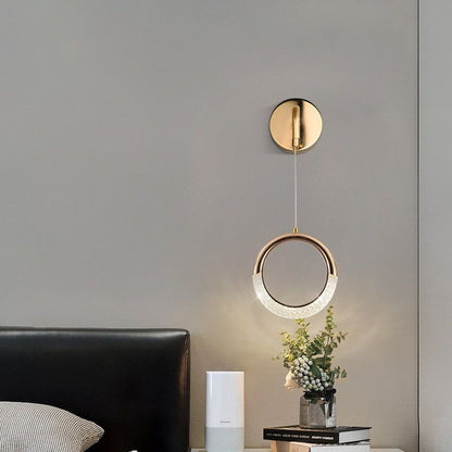Minimalist PVC Metal Acrylic Moon LED Wall Sconce Lamp