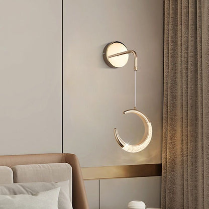 Minimalist PVC Metal Acrylic Moon LED Wall Sconce Lamp
