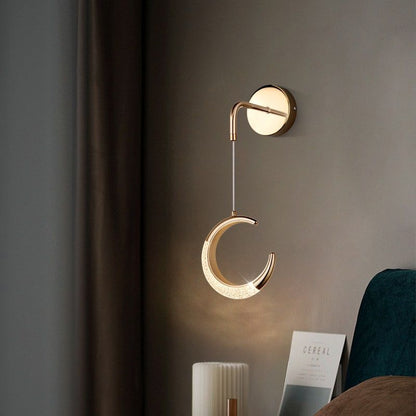 Minimalist PVC Metal Acrylic Moon LED Wall Sconce Lamp