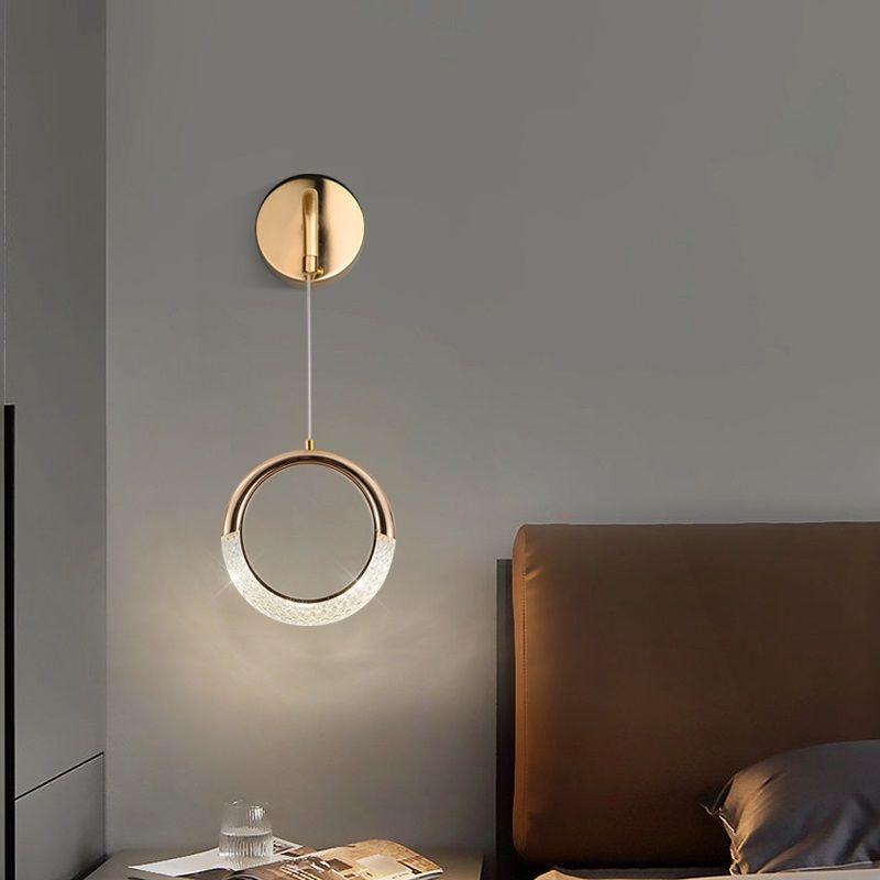 Minimalist PVC Metal Acrylic Moon LED Wall Sconce Lamp