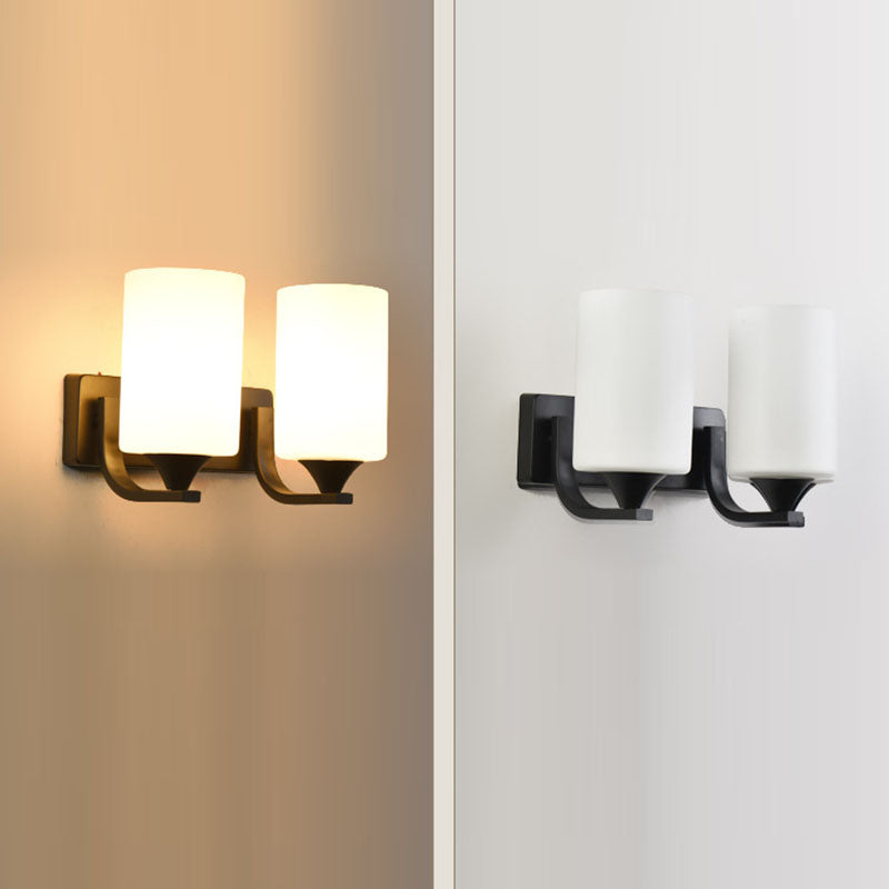 Minimalist Iron Glass Linear 1/2 Light Wall Sconce Lamp