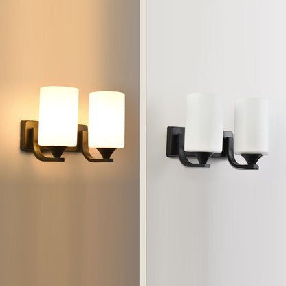 Minimalist Iron Glass Linear 1/2 Light Wall Sconce Lamp