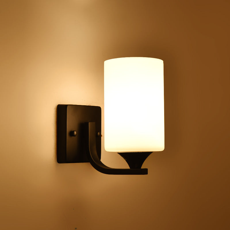 Minimalist Iron Glass Linear 1/2 Light Wall Sconce Lamp