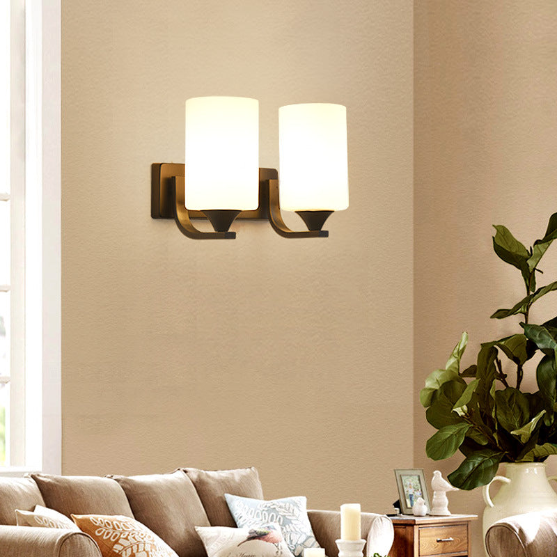 Minimalist Iron Glass Linear 1/2 Light Wall Sconce Lamp