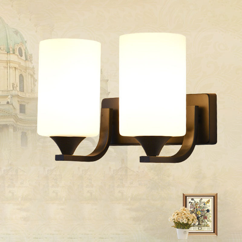 Minimalist Iron Glass Linear 1/2 Light Wall Sconce Lamp