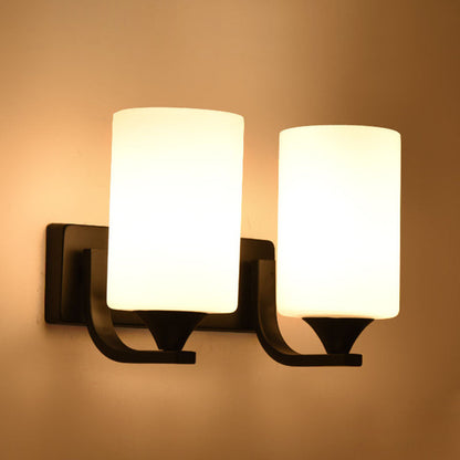 Minimalist Iron Glass Linear 1/2 Light Wall Sconce Lamp