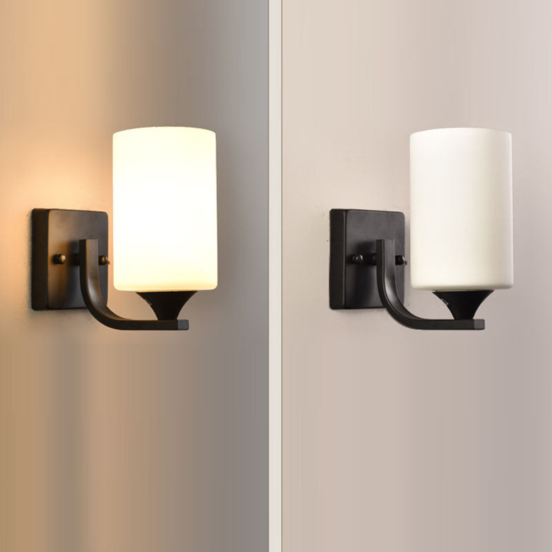 Minimalist Iron Glass Linear 1/2 Light Wall Sconce Lamp