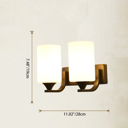 Minimalist Iron Glass Linear 1/2 Light Wall Sconce Lamp