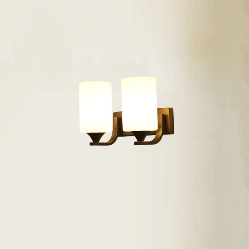 Minimalist Iron Glass Linear 1/2 Light Wall Sconce Lamp