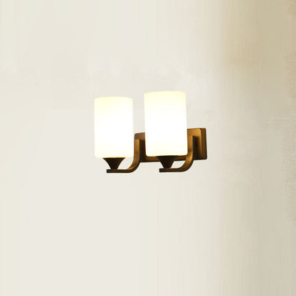 Minimalist Iron Glass Linear 1/2 Light Wall Sconce Lamp