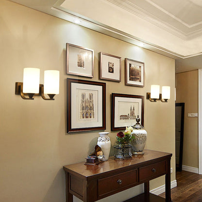 Minimalist Iron Glass Linear 1/2 Light Wall Sconce Lamp
