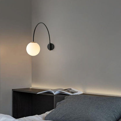 Scandinavian Iron Glass Long Stick 1-Light Wall Sconce Lamp