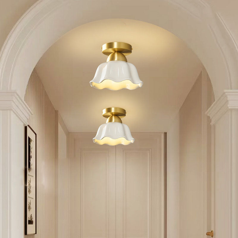 Contemporary Ceramic Flower Ceiling Light