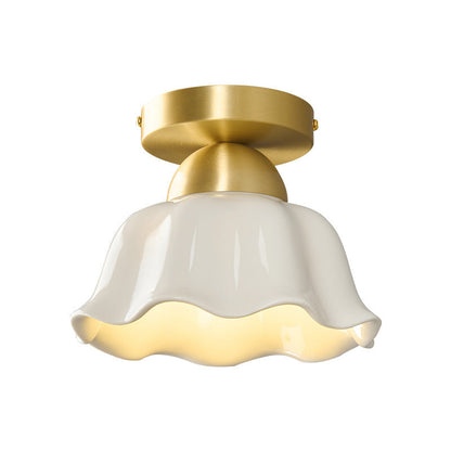 Contemporary Ceramic Flower Ceiling Light