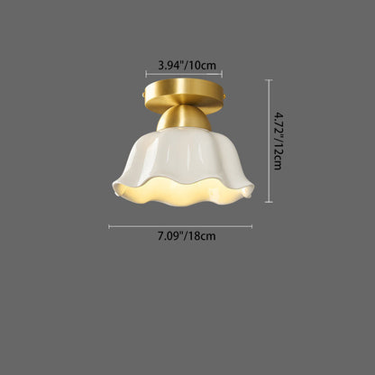 Contemporary Ceramic Flower Ceiling Light