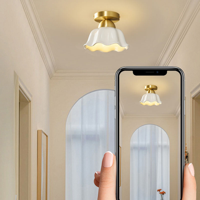 Contemporary Ceramic Flower Ceiling Light
