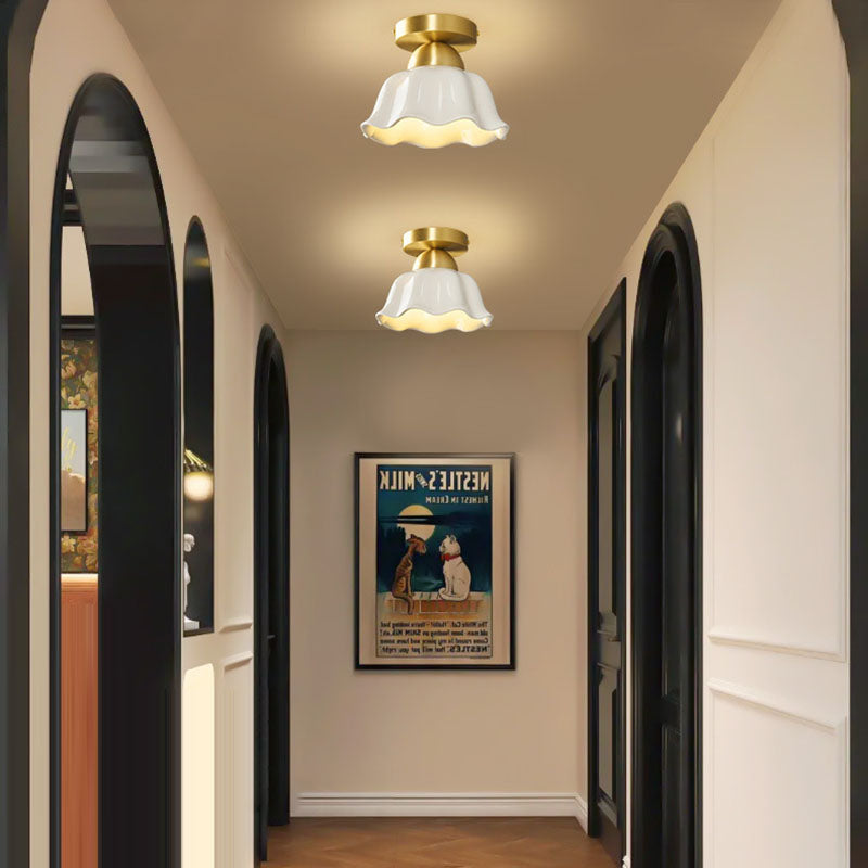 Contemporary Ceramic Flower Ceiling Light