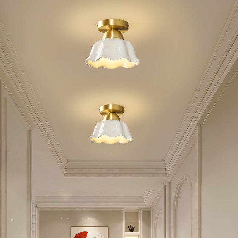 Contemporary Ceramic Flower Ceiling Light
