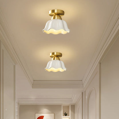 Contemporary Ceramic Flower Ceiling Light