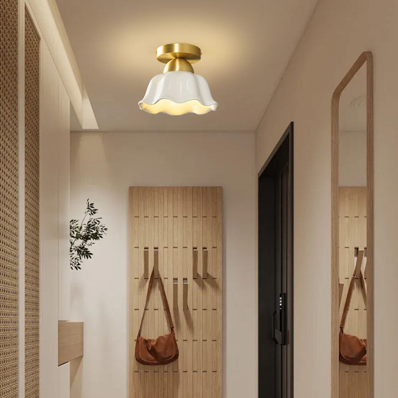 Contemporary Ceramic Flower Ceiling Light