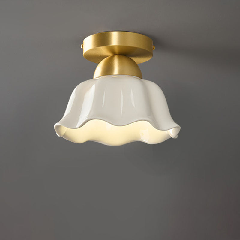 Contemporary Ceramic Flower Ceiling Light