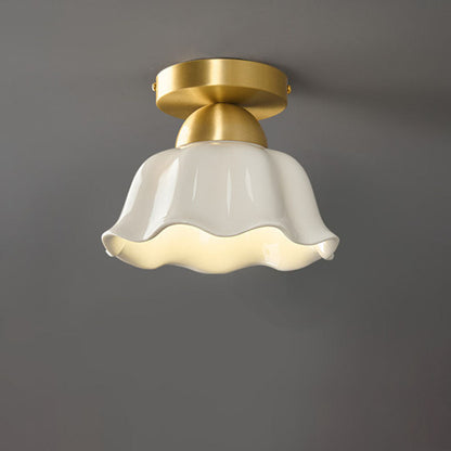 Contemporary Ceramic Flower Ceiling Light