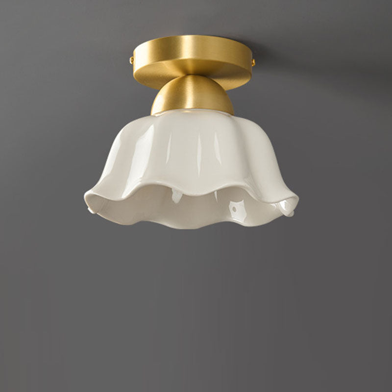 Contemporary Ceramic Flower Ceiling Light