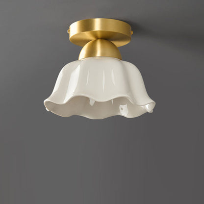 Contemporary Ceramic Flower Ceiling Light