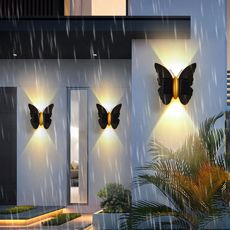 Deco Solar ABS Plastic Butterfly LED Wall Sconce Lamp