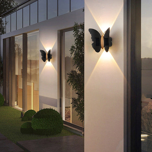 Deco Solar ABS Plastic Butterfly LED Wall Sconce Lamp