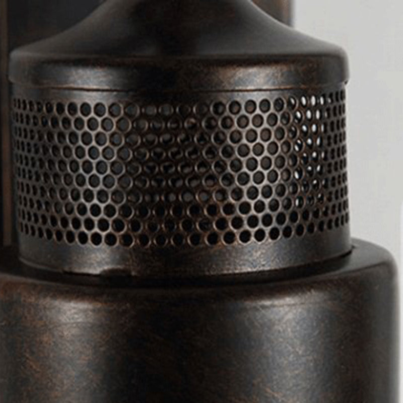 Traditional Iron Glass Cylinder 1-Light Wall Sconce Lamp
