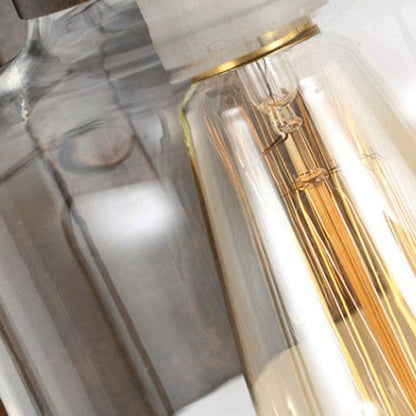 Traditional Iron Glass Cylinder 1-Light Wall Sconce Lamp