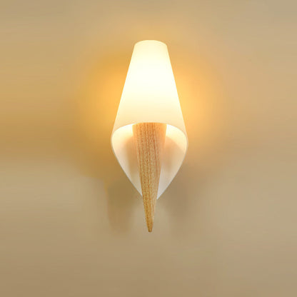 Scandinavian Wood Glass Ice Cream 1-Light Wall Sconce Lamp