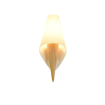 Scandinavian Wood Glass Ice Cream 1-Light Wall Sconce Lamp
