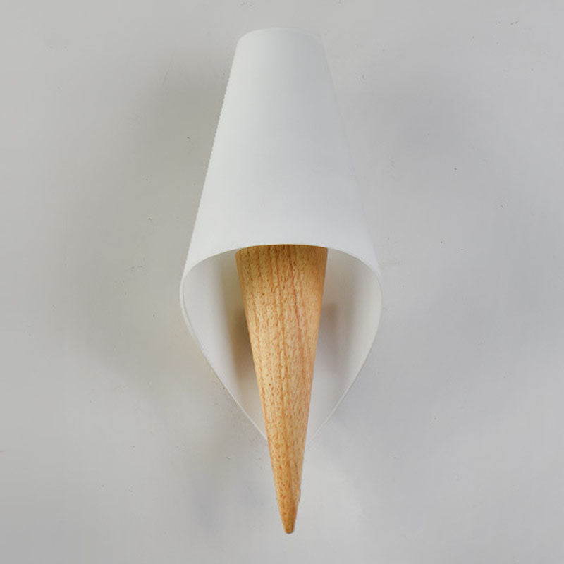 Scandinavian Wood Glass Ice Cream 1-Light Wall Sconce Lamp