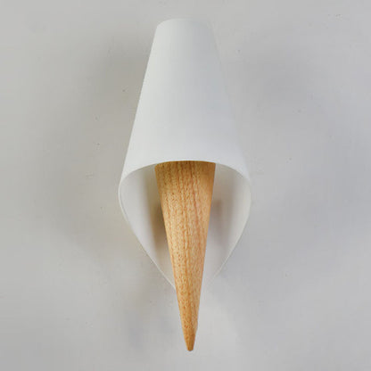 Scandinavian Wood Glass Ice Cream 1-Light Wall Sconce Lamp