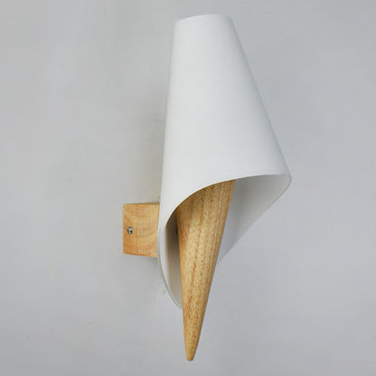 Scandinavian Wood Glass Ice Cream 1-Light Wall Sconce Lamp