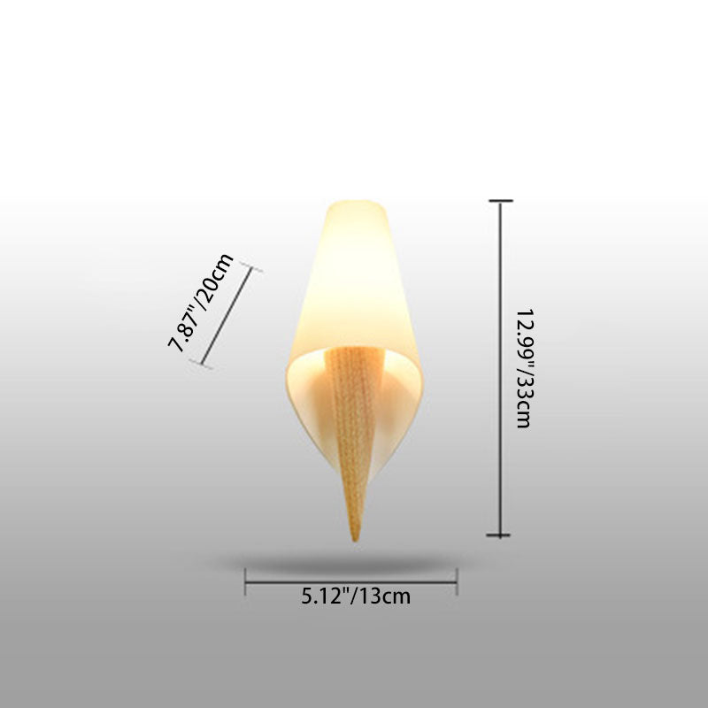 Scandinavian Wood Glass Ice Cream 1-Light Wall Sconce Lamp