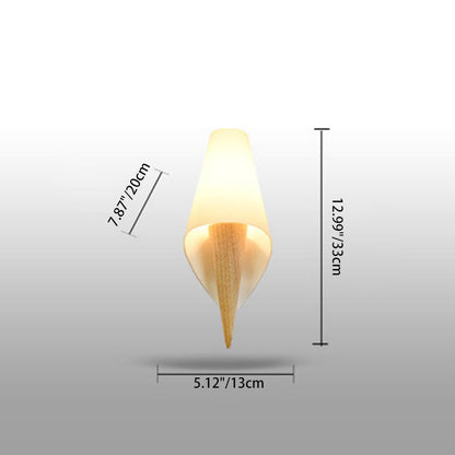 Scandinavian Wood Glass Ice Cream 1-Light Wall Sconce Lamp