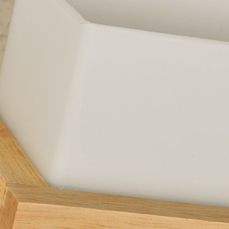 Minimalist Wood Glass Square 1-Light Wall Sconce Lamp