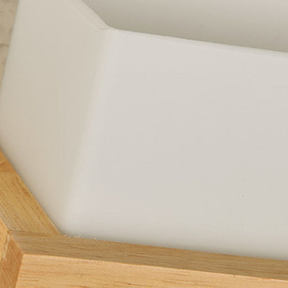 Minimalist Wood Glass Square 1-Light Wall Sconce Lamp