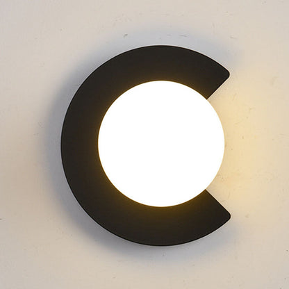 Iron Glass C-Shape Round 1-Light Wall Sconce Lamp