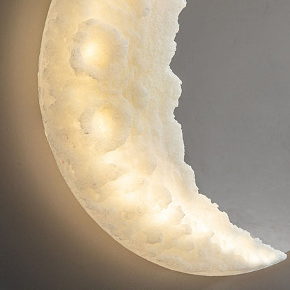 Art Deco Resin Stainless Steel Moon LED Wall Sconce Lamp
