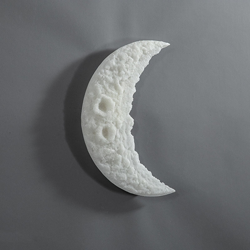 Art Deco Resin Stainless Steel Moon LED Wall Sconce Lamp