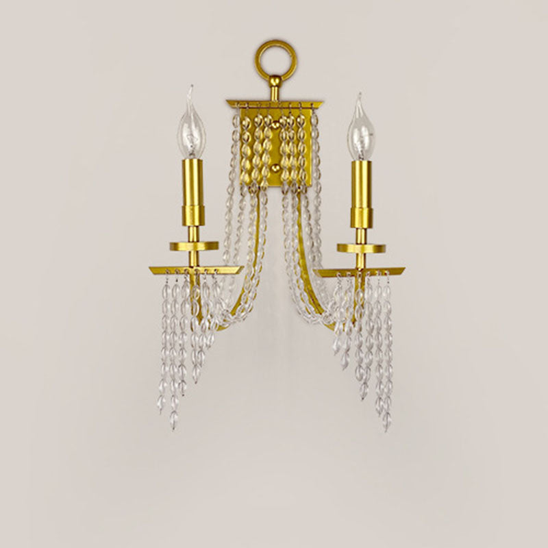 Luxury Iron Crystal Candle 1/2 Light Wall Sconce Lamp