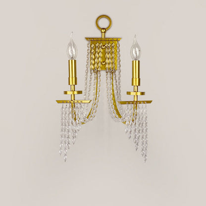 Luxury Iron Crystal Candle 1/2 Light Wall Sconce Lamp
