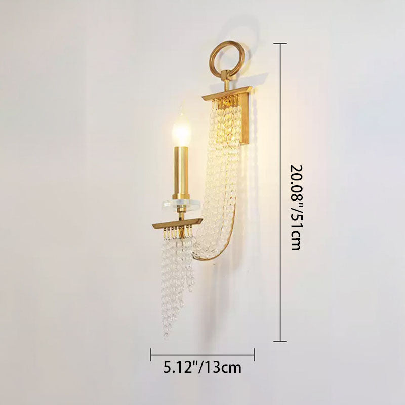 Luxury Iron Crystal Candle 1/2 Light Wall Sconce Lamp