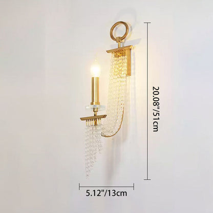 Luxury Iron Crystal Candle 1/2 Light Wall Sconce Lamp