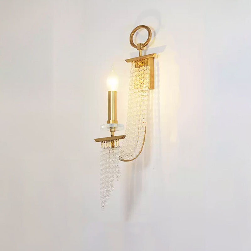 Luxury Iron Crystal Candle 1/2 Light Wall Sconce Lamp